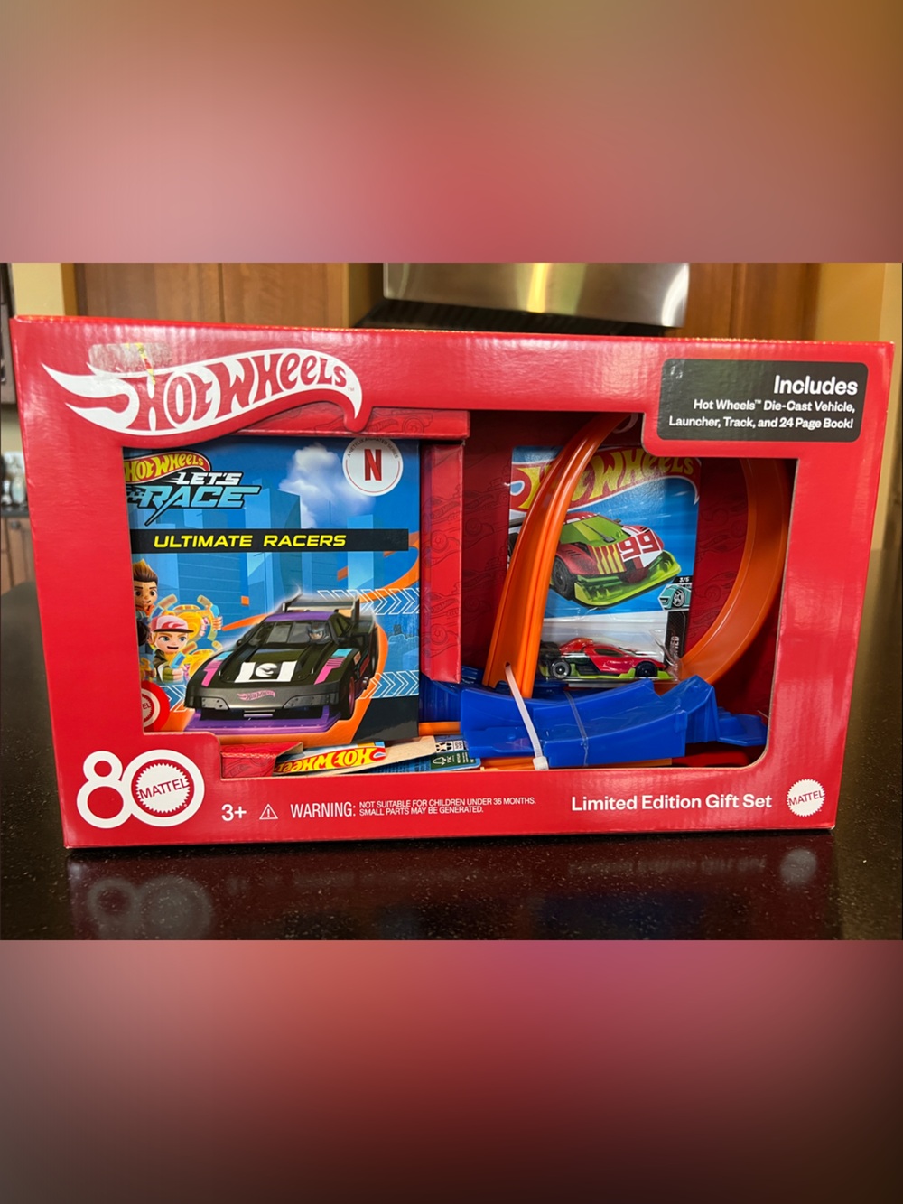 Hot Wheels Limited Edition Red Racing Gift Set with Orange Track